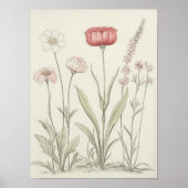 Poster Art imprimable de fleurs sauvages antiques, décora (Devant)