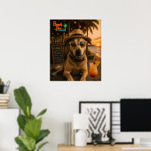 Poster Art imprimable mural de chien de plage drôle (Bureau à domicile)