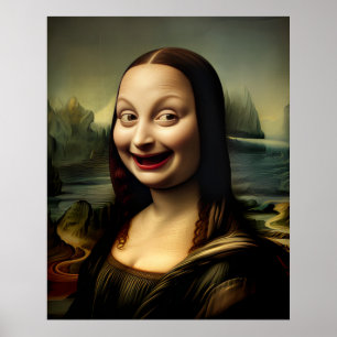 Poster [Art imprimable] Rire Mona Lisa