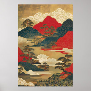 Poster Art imprimé de paysage japonais vintage Ukiyo-e