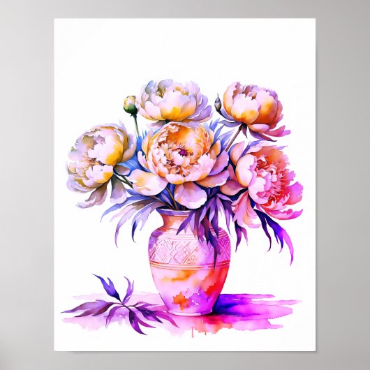 poster art imprimé fleurs (Devant)