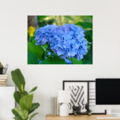 Poster Art Imprimer Cadeaux Blue Hydrangea Floral Garden (Bureau à domicile)
