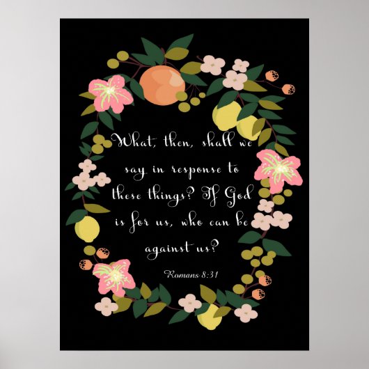Poster Art inspirant chrétien - Romains 8:31 (Devant)
