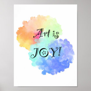 Poster Art is Joy rainbow cloud with fun black text