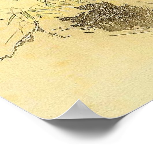 Poster Art Japonais - Un Samouraï Avec Arc À Longbow Et F (Coin)