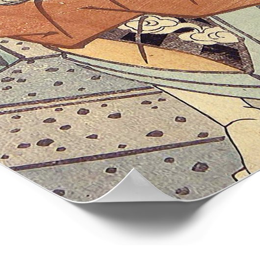 Poster Art Japonais - Un Samouraï En Position De Combat (Coin)