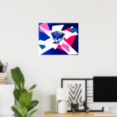 Poster Art "Knott World" Bleu (Bureau à domicile)