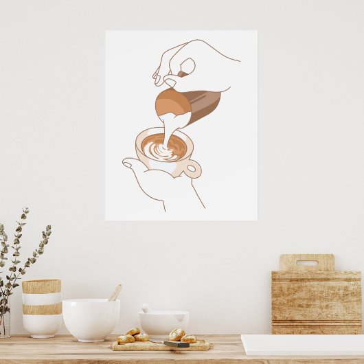 Poster Art latte (Cuisine)