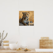 Poster Art léopard assis peint (Cuisine)