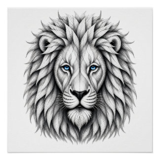 Poster Art Lion Abstrait