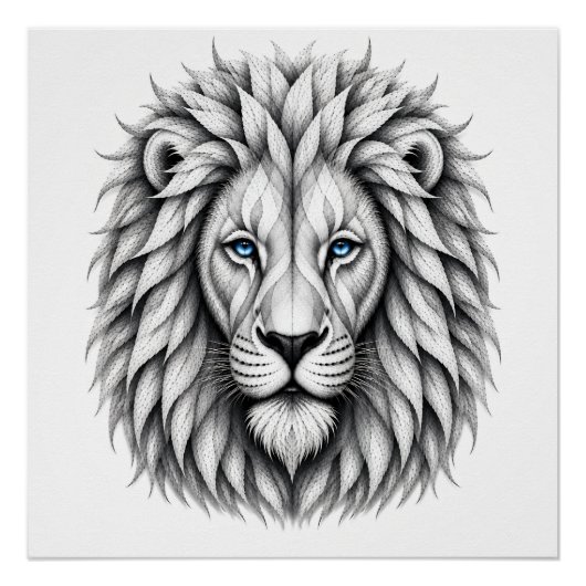 Poster Art Lion Abstrait (Devant)