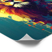 Poster Art Lion Abstrait - Couleurs audacieuses Conceptio (Coin)