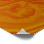 Poster Art Liquide Orange Et Jaune Abstrait (Coin)