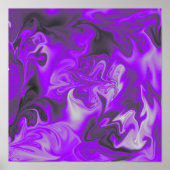 Poster Art Liquide Violet, Violet, Noir Et Blanc (Devant)