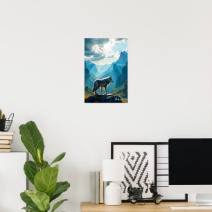Poster Art Majestueux du Loup de Montagne