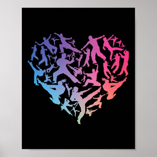 Poster Art martial Coeur Amour entraînement Karate Tae Kw (Devant)