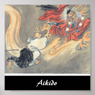 Poster Art martial de Japonais d'Aikido