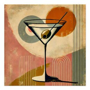 Poster Art Martini Minimaliste Moderne du Milieu du Siècl