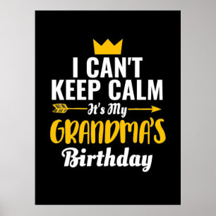 Poster Art Mère C'Est Mon Anniversaire De Grand-Mère