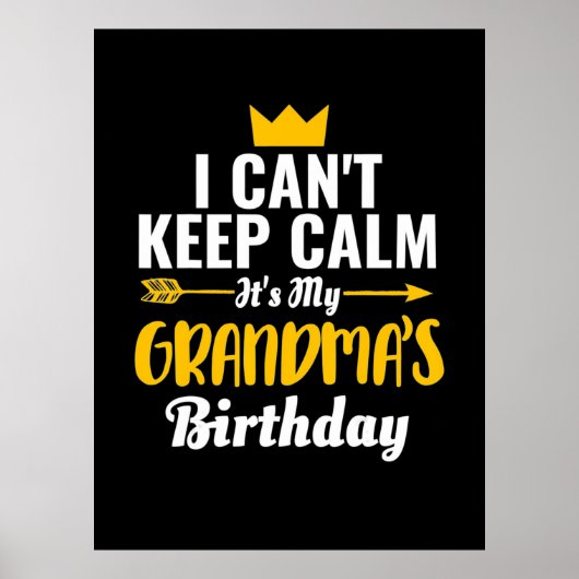 Poster Art Mère | C'Est Mon Anniversaire De Grand-Mère (Devant)