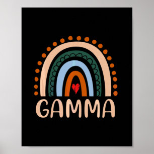 Poster Art Mère Gamma Rainbow Grandma mignonne annivers