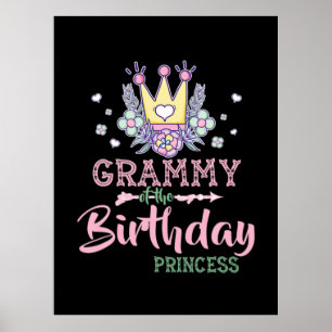 Poster Art Mère Grammy De L'Anniversaire Princesse Noël