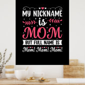 Poster Art Mère | Mon pseudo est Maman Anniversaire (Cuisine)