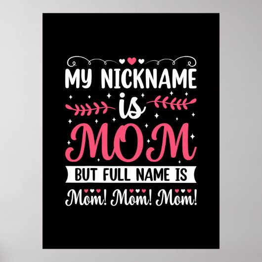 Poster Art Mère | Mon pseudo est Maman Anniversaire (Devant)