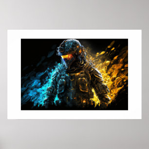 Poster Art Militair Persoon