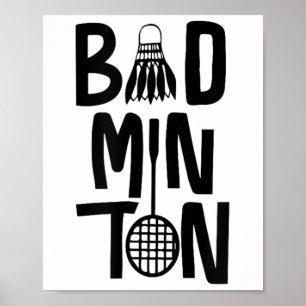 Poster Art minimal de badminton cool, volant de badminton