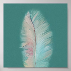 Poster Art minimaliste à plumes pastel