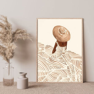 Poster Art minimaliste Abstraite robe femme géométrique