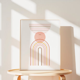Poster Art minimaliste Boho Arc-en-ciel Abstrait