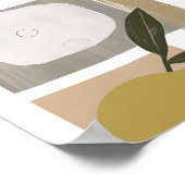 Poster Art minimaliste citron abstrait (Coin)