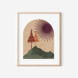 Poster Art minimaliste de la montagne Boho