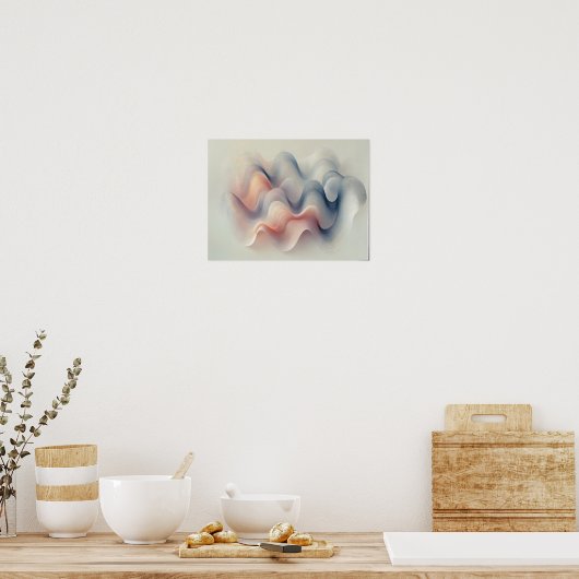 Poster Art minimaliste des vagues Abstraites - Gradient d (Cuisine)