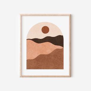 Poster Art minimaliste du paysage du désert de Boho