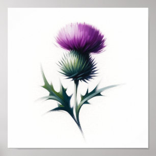 Poster Art minimaliste écossais du mur de chardon
