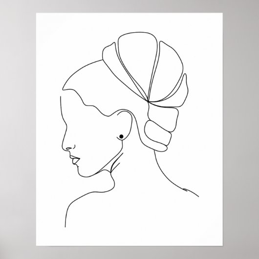 Poster Art minimaliste Elegant Woman Line (Devant)