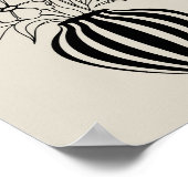 Poster Art minimaliste Floral Line Dessin noir neutre (Coin)