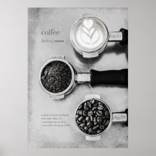 Poster Art minimaliste moderne café noir blanc