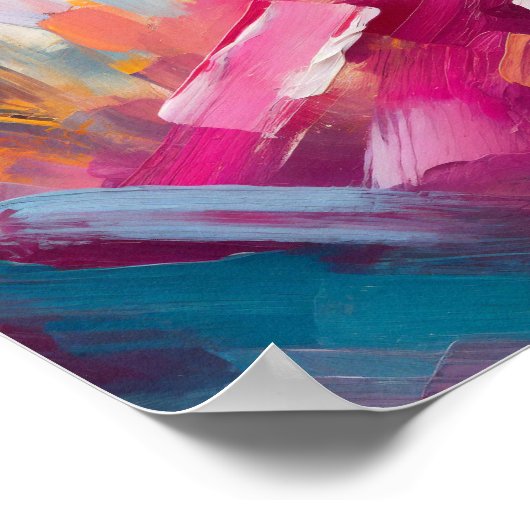 Poster Art moderne Abstrait coloré (Coin)