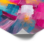 Poster Art moderne Abstrait coloré (Coin)