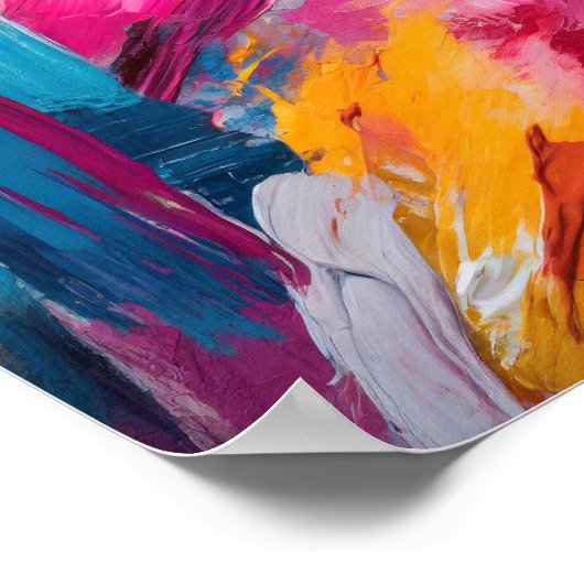 Poster Art moderne Abstrait coloré (Coin)