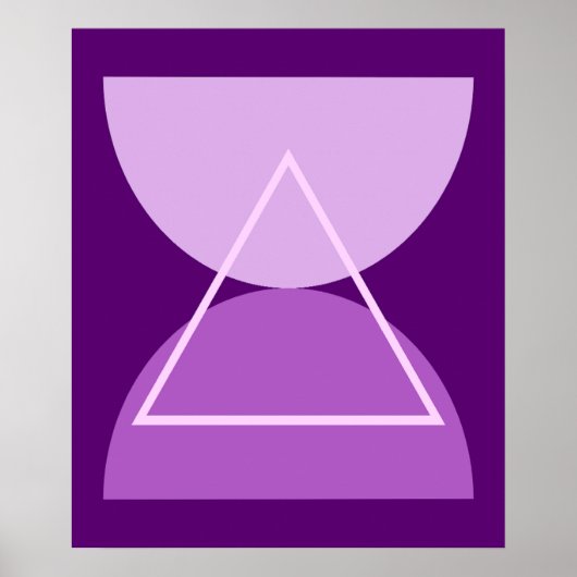 Poster Art moderne Abstrait Formes géométriques violettes (Devant)