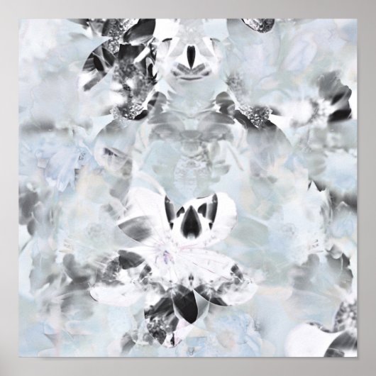 Poster Art moderne abstrait noir et blanc (Devant)