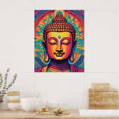 Poster Art moderne Abstrait | Portrait de Bouddha Calme (Cuisine)