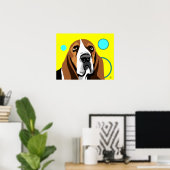 Poster Art moderne Basset Hound (Bureau à domicile)