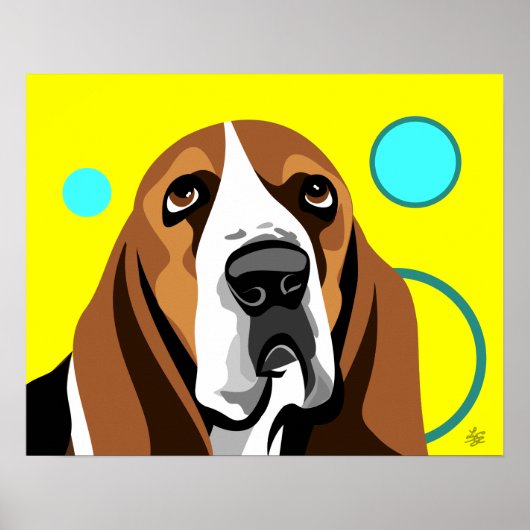 Poster Art moderne Basset Hound (Devant)