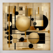Poster Art Moderne Beige Et Noir (Devant)